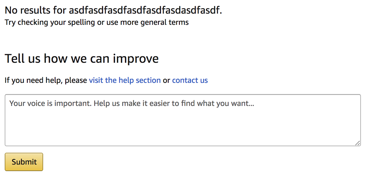 amazon empty results