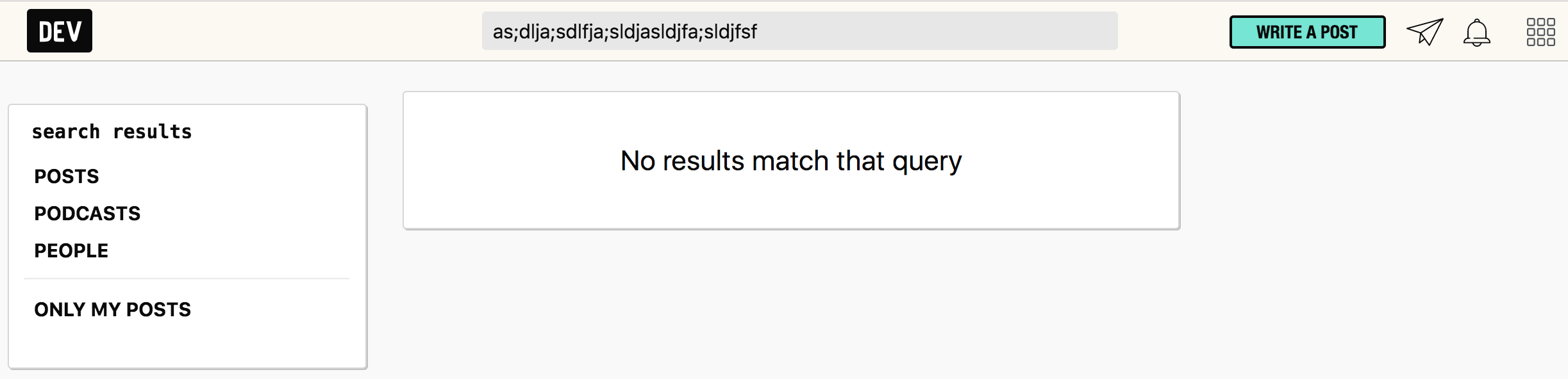 dev to empty results